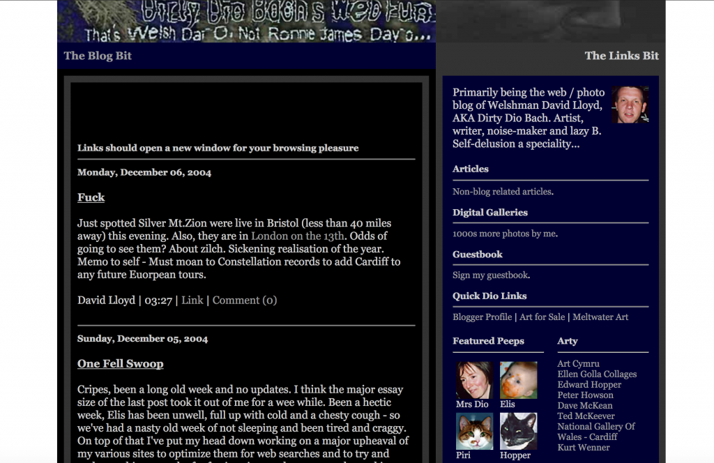 The blog in late 2004.