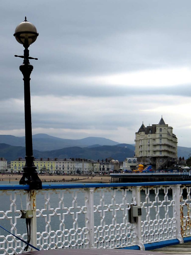 Look back to the mountains from Llandudno Pier