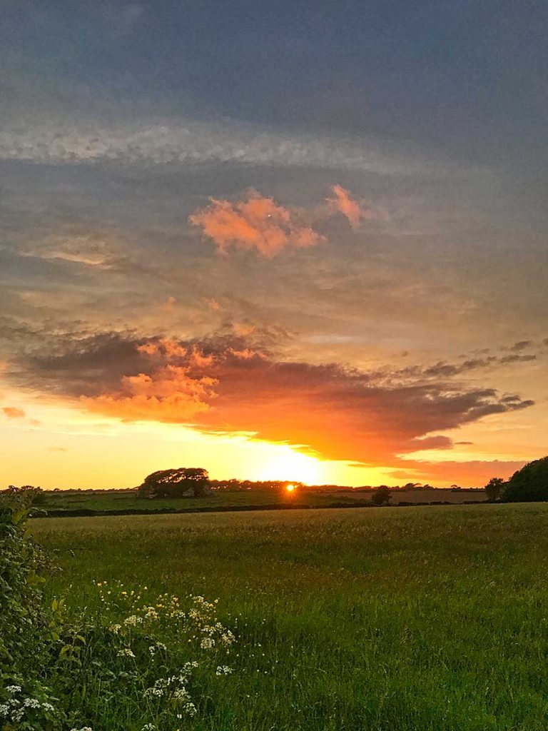 Dramatic sunset close to St Donats, May 2017