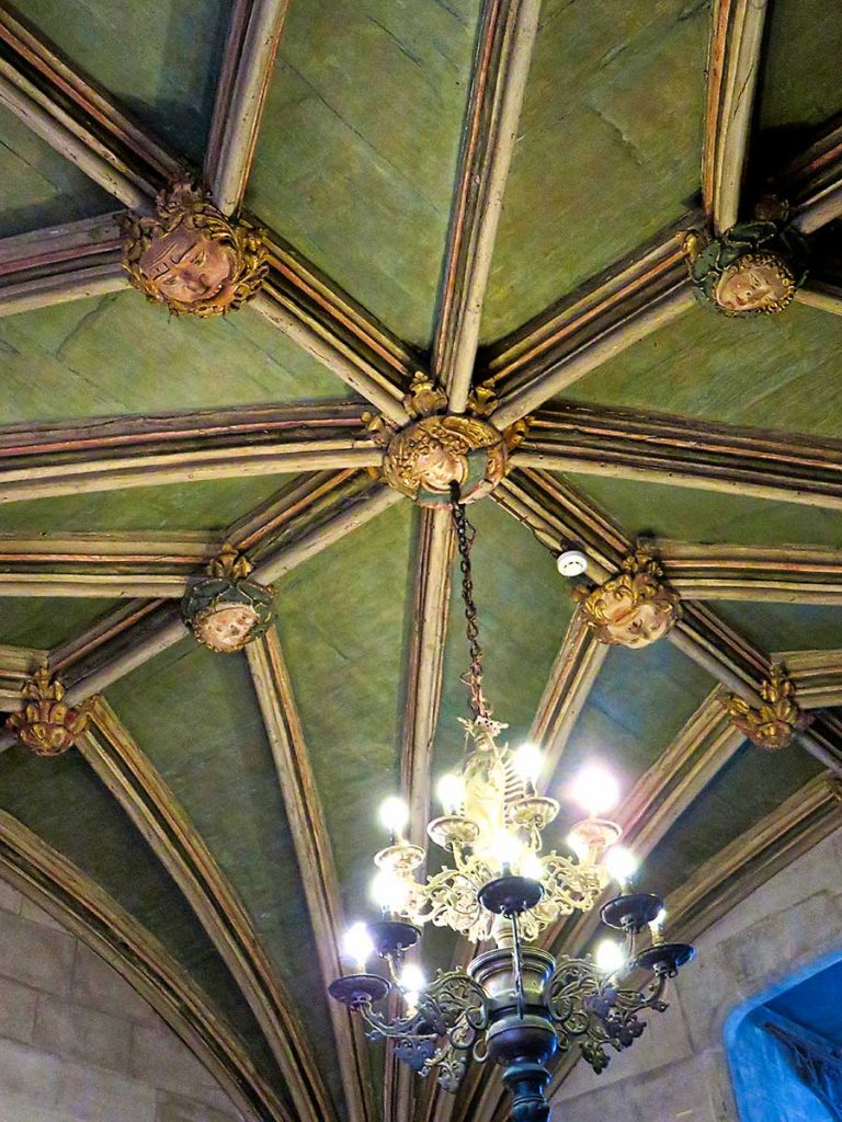 Ornate ceiling in one of the rooms at St Donats