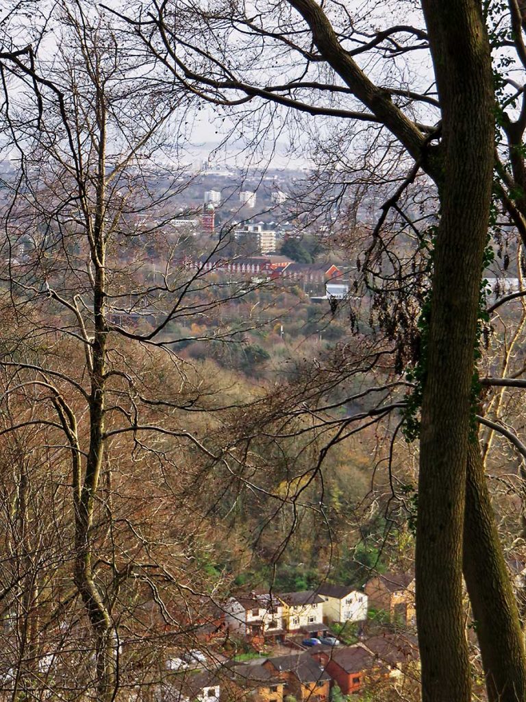View from Castell Coch of Cardiff and the Severn in the distance