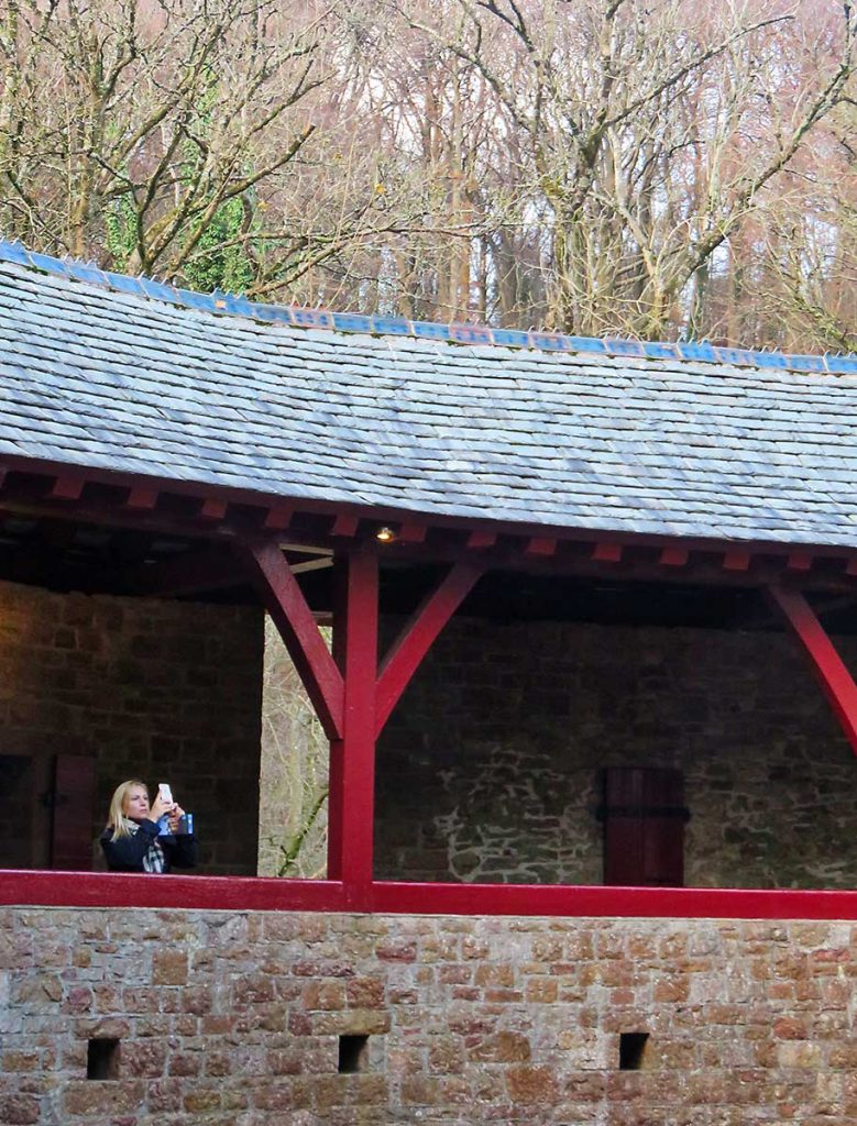 Photographing from the balcony at Castell Coch