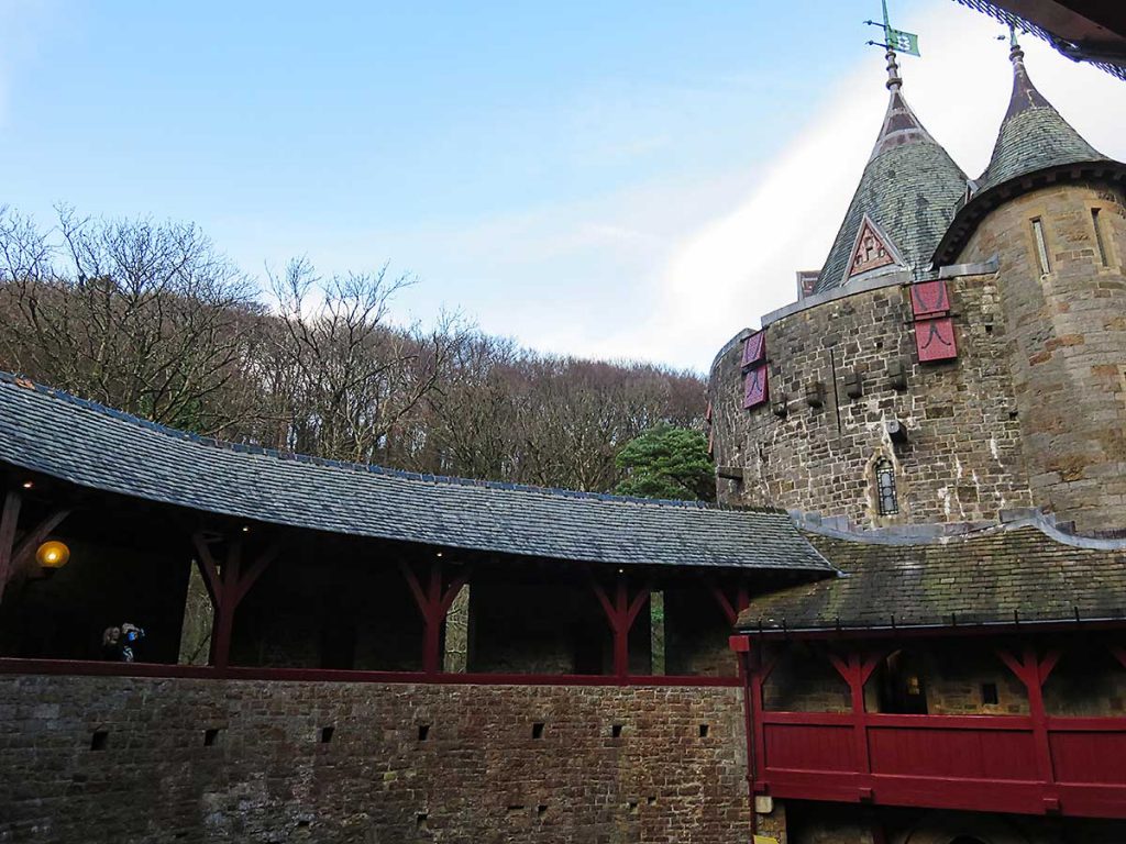 Photographing from the balcony at Castell Coch