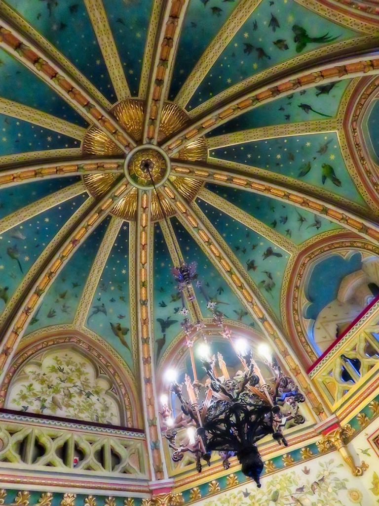 Lavish interior ceiling at Castell Coch