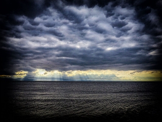 Brooding skies and rays. Brooding skies and rays.