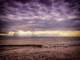 Sun rays over the North Devon coast. Sun rays over the North Devon coast.