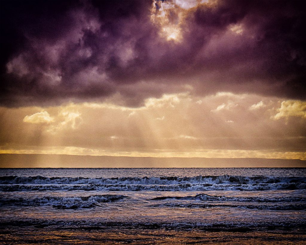 Sun rays over the Bristol Channel